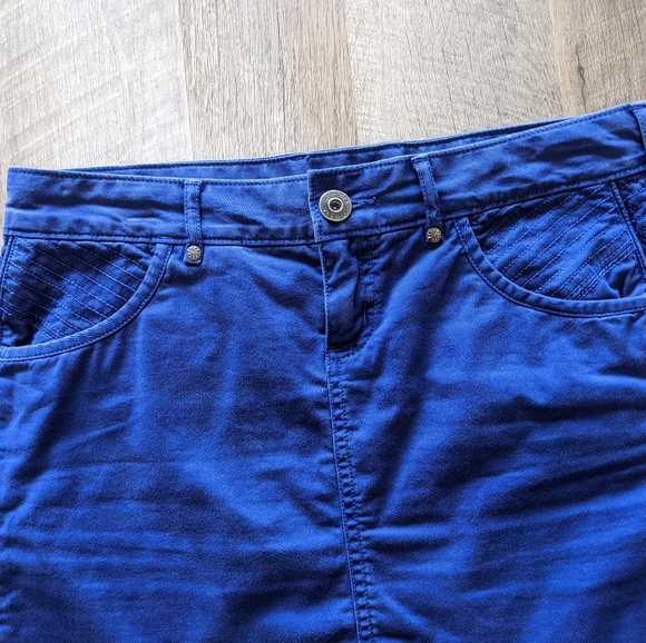 Athleta Blue Purple Denim Pencil Skirt Size 4 - Picture 2 of 8